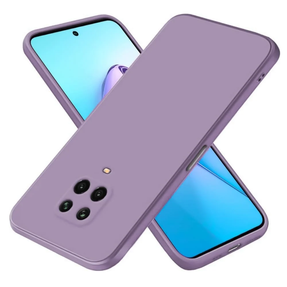 DL3 Mobilak Silicone Protective Case for Xiaomi Redmi Note 9S / 9 Pro / 9 Pro Max, Shock-absorbing protection, Scratch-resistant surface, Soft microfiber lining - Lavender