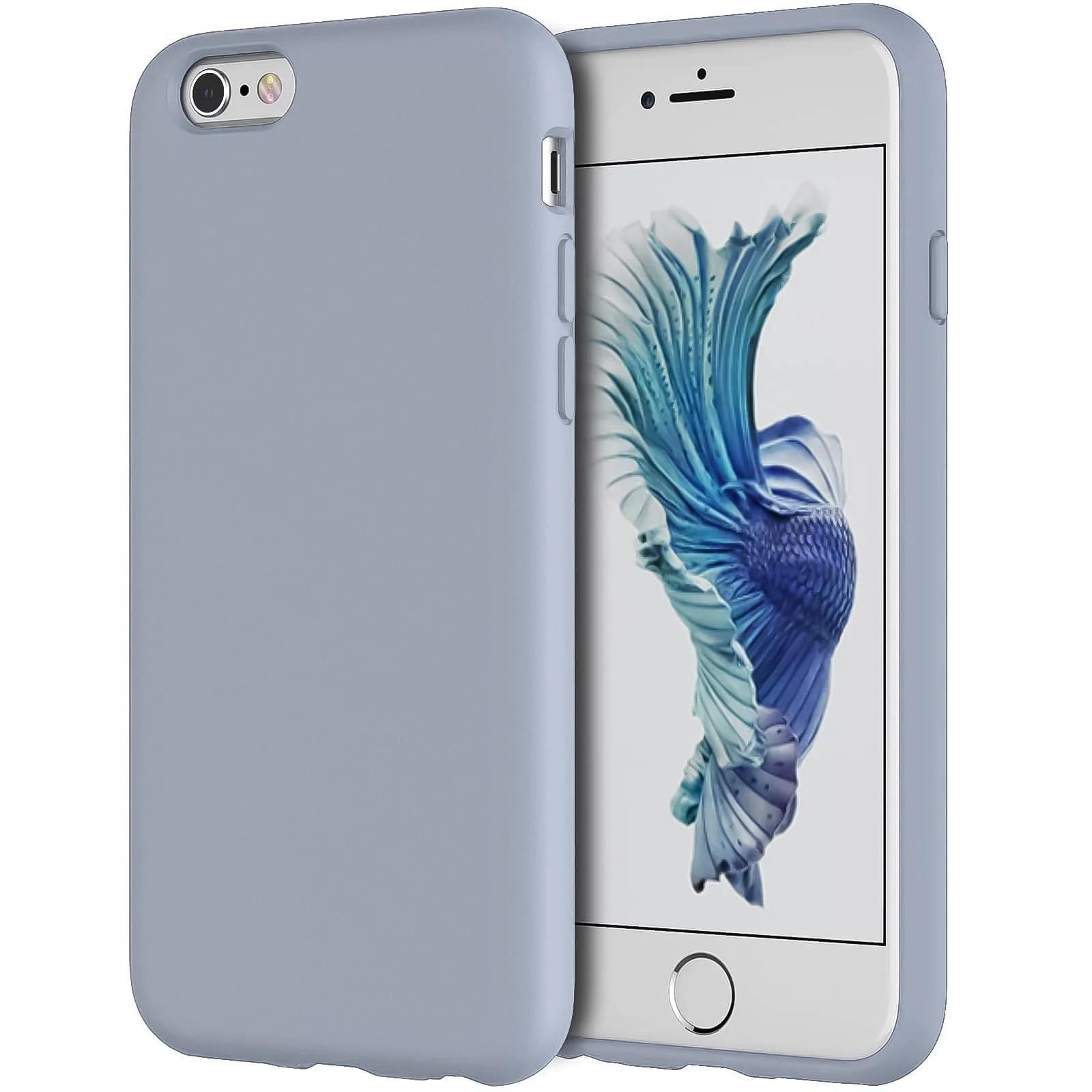 DL3 Mobilak Compatible with iPhone 6 / 6S Case, Liquid Silicone Case, Full Body Protective Cover, Shockproof, Slim Phone Case, Anti-Scratch Soft Microfiber Lining - A. Baby Blue