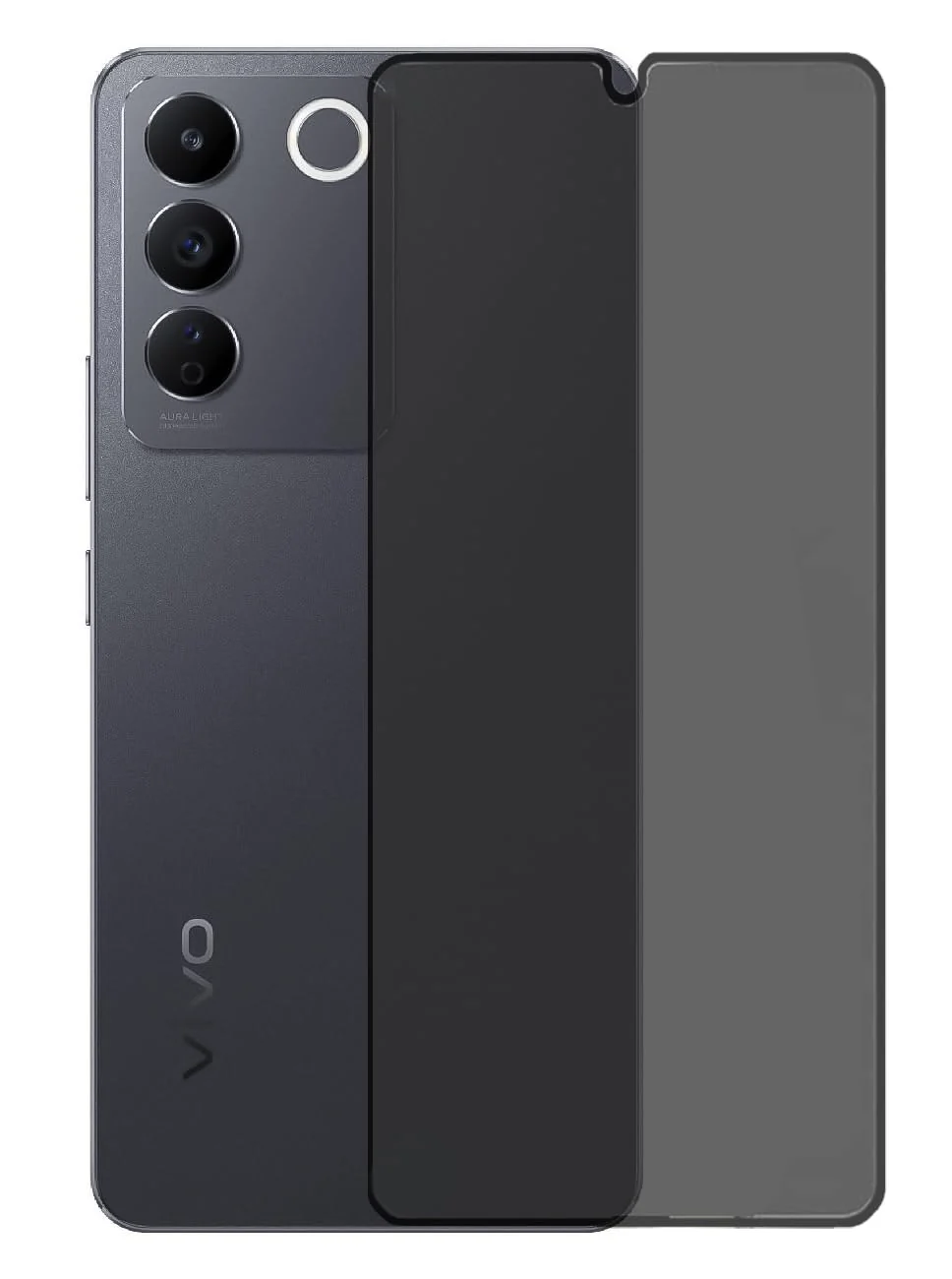 DL3 Mobilak Privacy Full Glass Screen Protector For vivo V27e - Black
