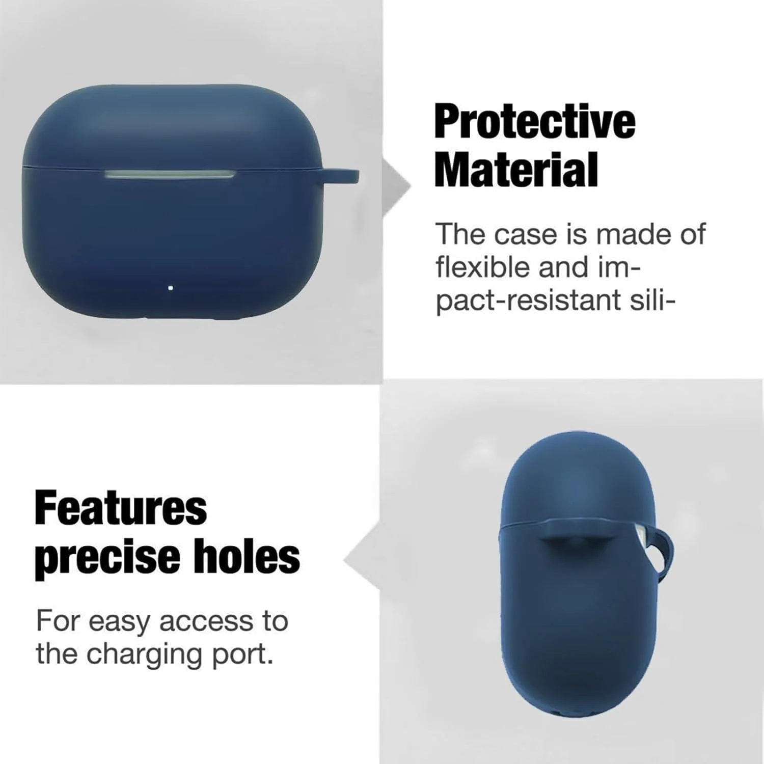 DL3 Mobilak Silicone Case Compatible with HUAWEI FreeBuds SE 4 ANC Earbuds, Soft Silicone Protective Case Cover, Shockproof Sleeve with Carabiner - Blue