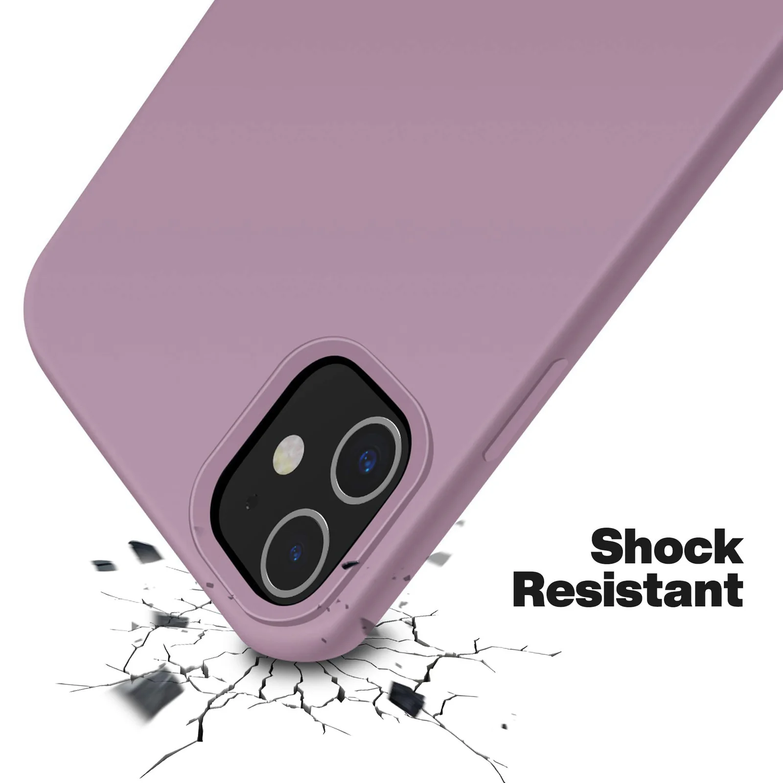 DL3 Mobilak Liquid Silicone Protective Case for iPhone 11 (6.1 Inch) with Camera Protection and Microfiber Lining - Lilac Purple