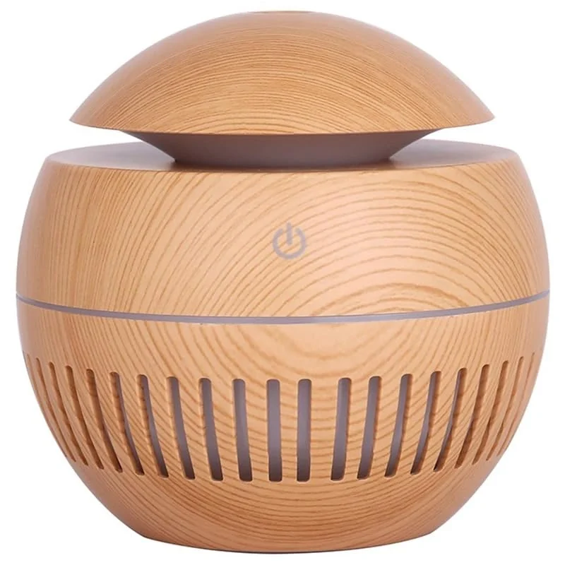 Mobigon Wood Cool Mist Ultrasonic Humidifier for Room Moisture, Aroma Diffuser for Home, 200ml Essential Oil Diffuser with 7 Colorful Night Light, Auto Shut-Off, Home, Office, car - B.Light Brown