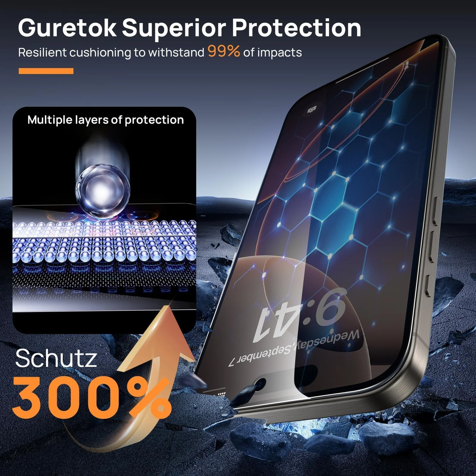 DL3 Mobilak Screen Protector for iPhone 16 Pro Max 6.9-Inch, 9H Hardness Tempered Glass Film [Anti-Scratch] [No Bubbles] Anti-Spy Full Coverage Screen Protector for iPhone 16 Pro Max - Privacy