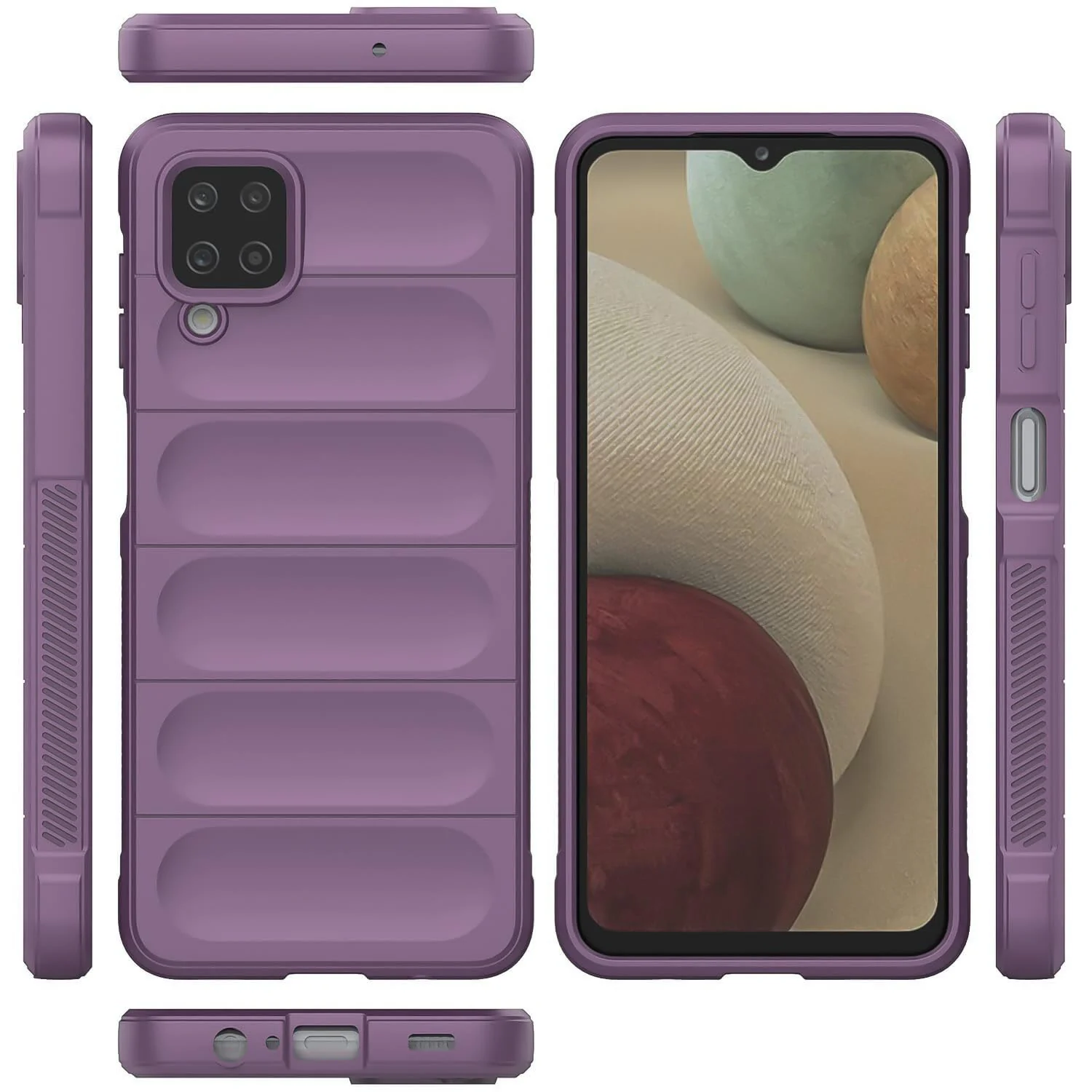 DL3 Mobilak Flexible Silicone and TPU Protective Case with Camera Protection for Samsung Galaxy A12 / M12 - Purple