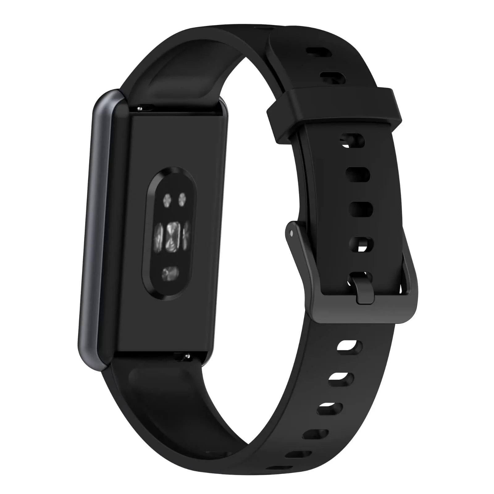 DL3 Mobilak Silicone Strap for realme Band 2, [Breathable] Soft Silicone Replacement Strap for Men and Women, Pin Buckle Design, for realme Band2 - Black
