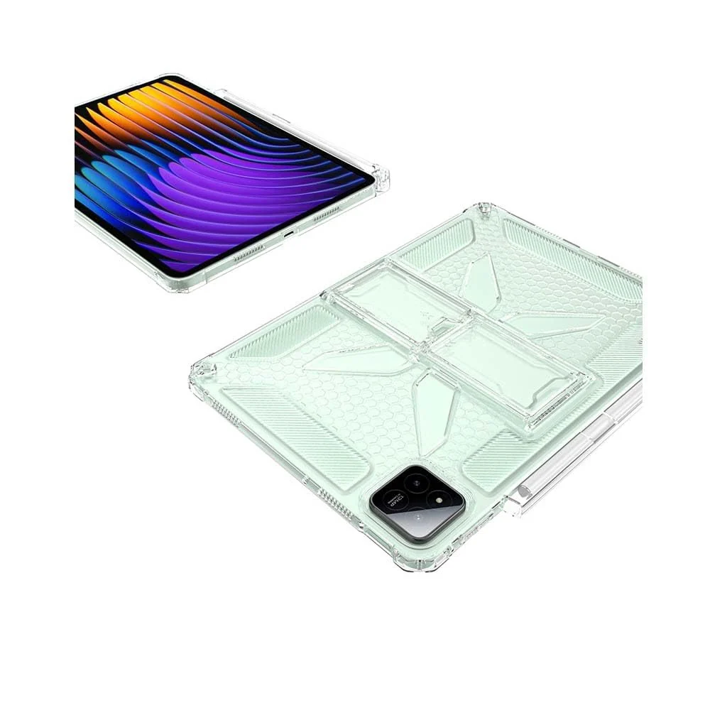 DL3 Mobilak Stand Case for Xiaomi Pad 7 / Xiaomi Pad 7 Pro 2024 11.2 inch Case Shockproof, Thin Slim Lightweight Anti-Yellowing Bumper, Kickstand Cover, with Pencil Holder - Clear