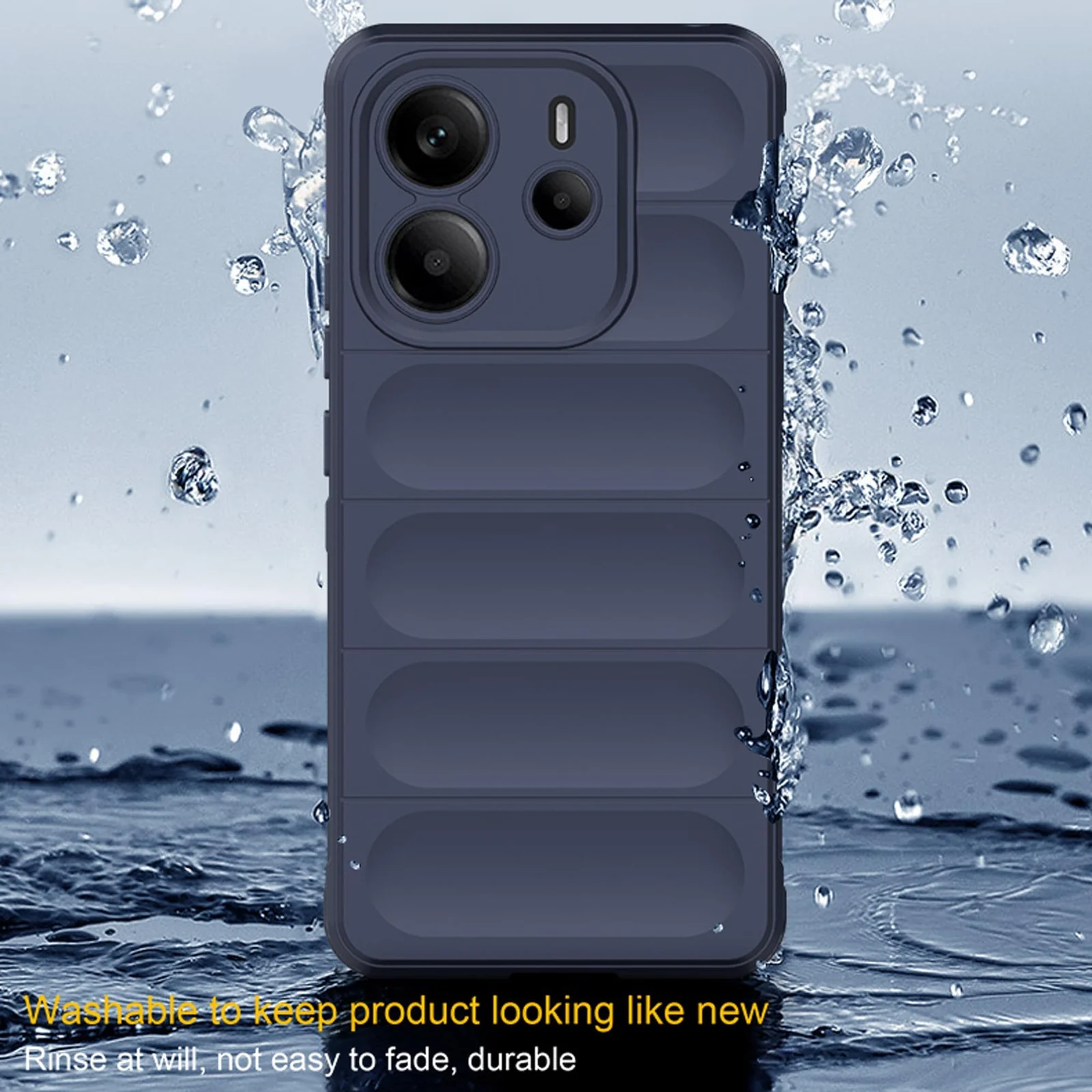 DL3 Mobilak Flexible Silicone and TPU Protective Case with Camera Protection for Xiaomi Redmi Note 14 4G - Gray