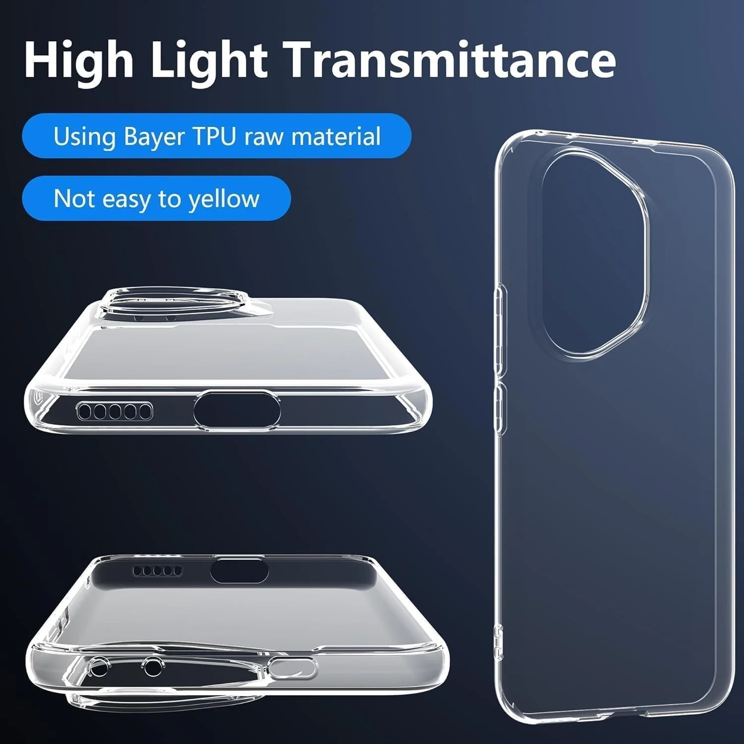 DL3 Mobilak Case Compatible with Honor 400 Pro, Case Crystal Soft TPU Gel Case Flexible Silicone Anti-Scratch Camera Protection TPU Cover - Clear
