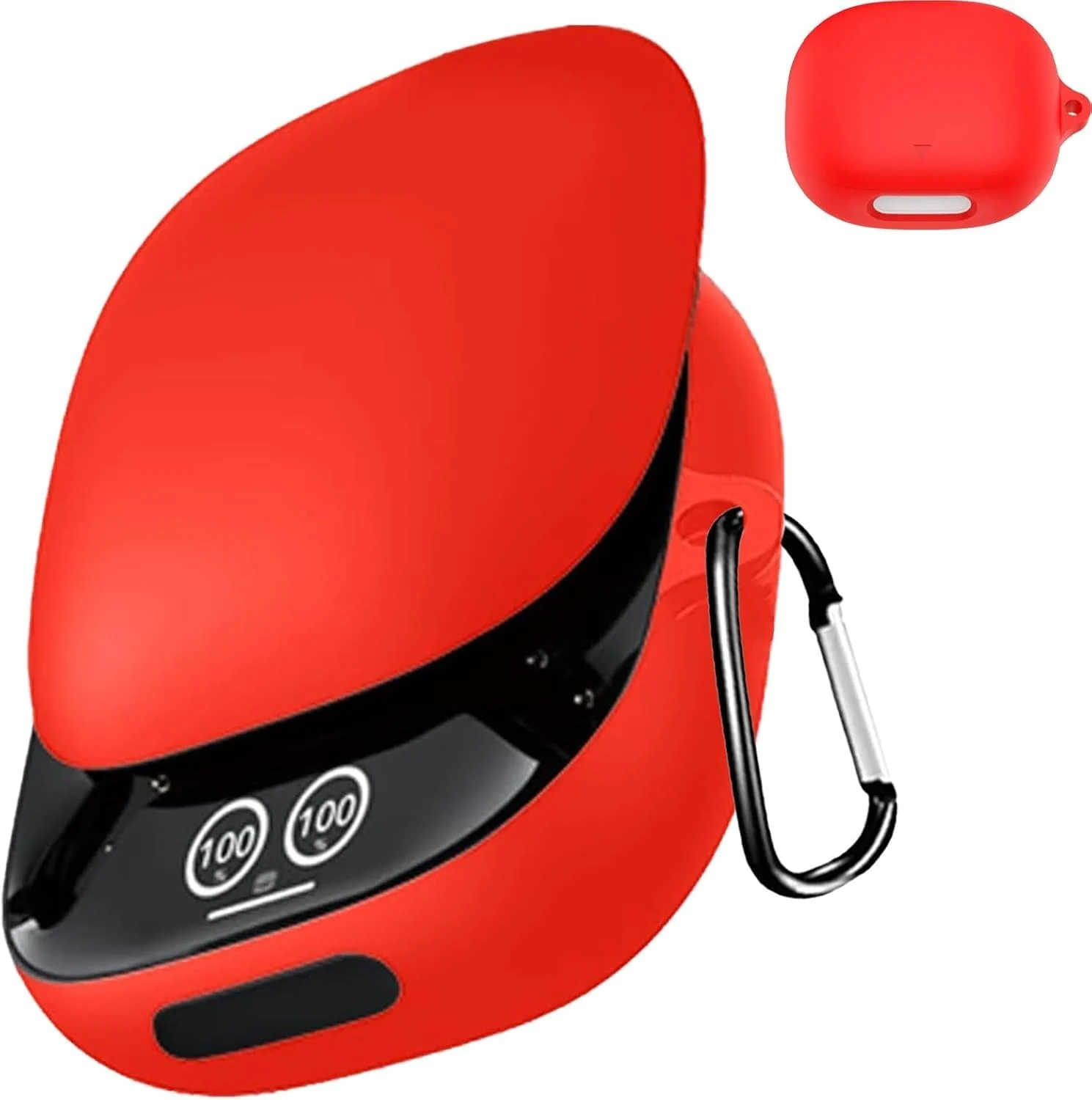 DL3 Mobilak Silicone Case Compatible with Anker Soundcore Liberty 5 (Not Libert 4), Soft Silicone Protective Case Cover, Shockproof Sleeve with Carabiner - Red