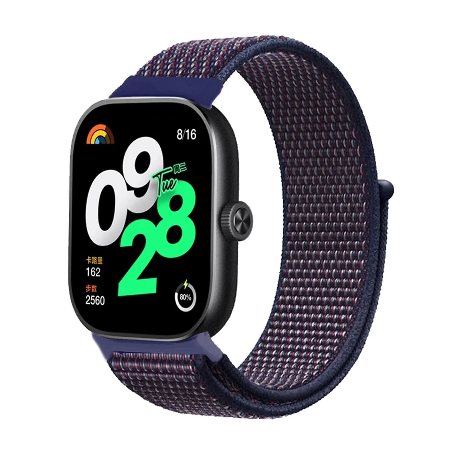 DL3 Mobilak Nylon Strap for Redmi Watch 4/Redmi Watch 5/Xiaomi Smart Band 8 Pro/Band 9 Pro, Men and Women Breathable Elastic Bracelet, Adjustable Straps Replacement Band Sport Watchband - Indigo