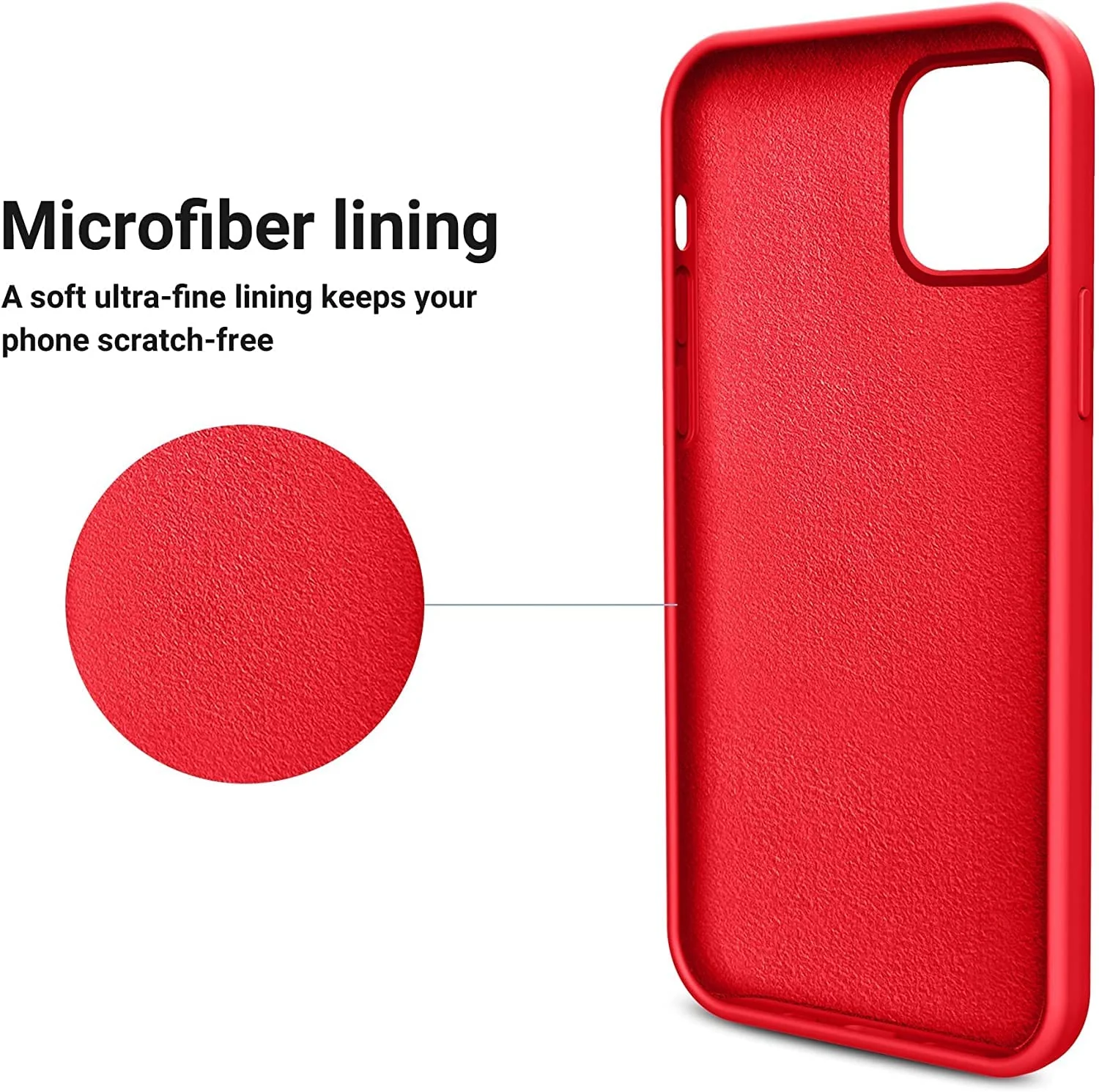 DL3 Mobilak Liquid Silicone Protective Case for iPhone 11 Pro (5.8 Inch) with Camera Protection and Microfiber Lining - Red