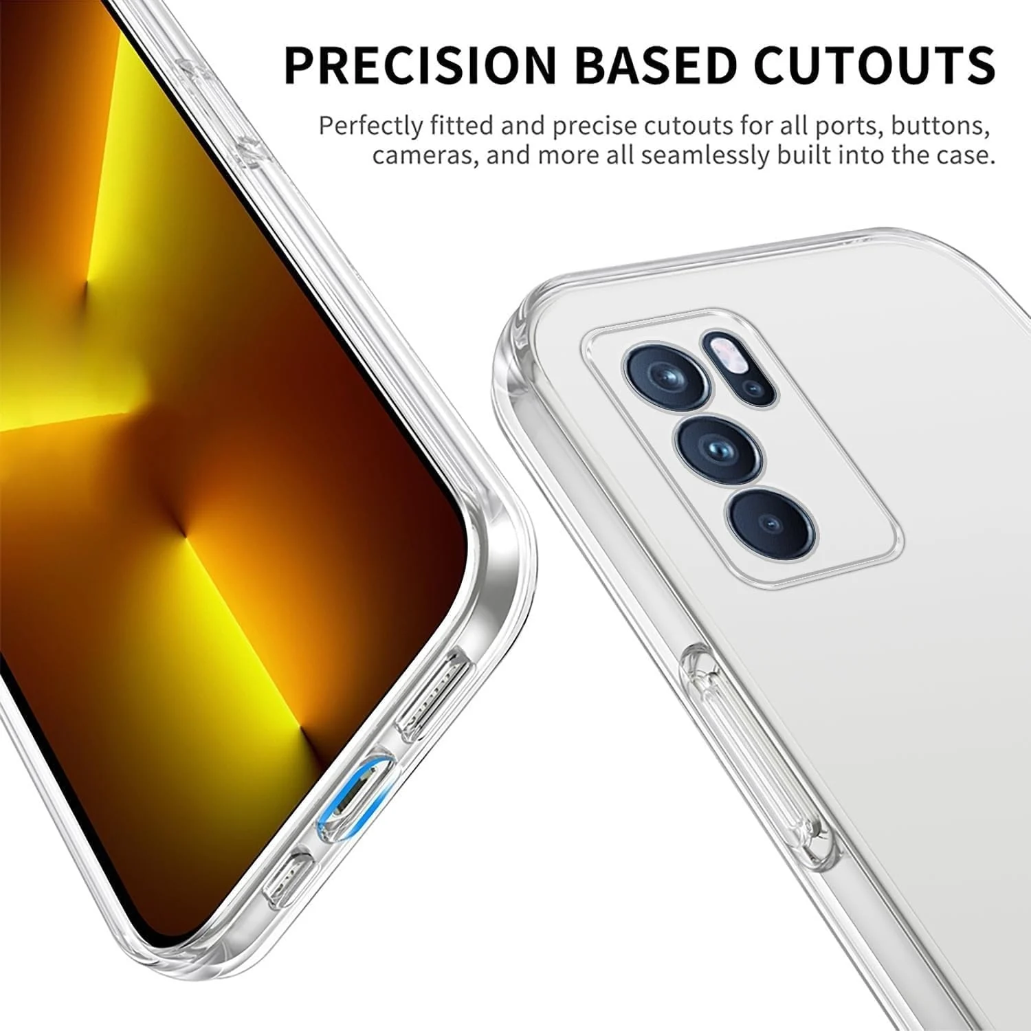 DL3 Mobilak Case Compatible with OPPO Reno 12 5G Case Crystal Soft TPU Gel Case Flexible Silicone Anti-Scratch Camera Protection TPU Cover - Clear