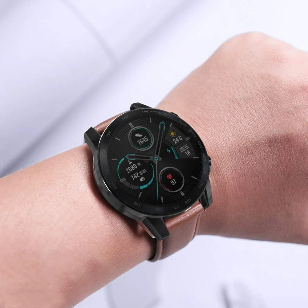 DL3 Mobilak Case Compatible with Huawei Watch GT2 46mm Case All-Around Screen Protector Watch Soft TPU Shockproof Cover Slim Guard Thin Bumper Shell Protector - Black