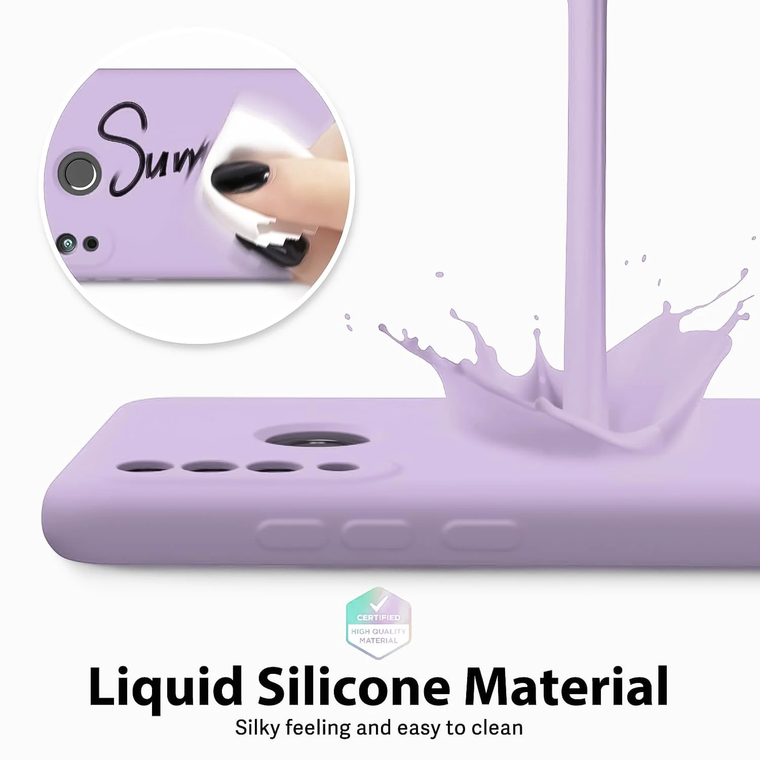 DL3 Mobilak Silicone Protective Case for Huawei P30 Lite / Nova 4E, Shock-absorbing protection, Scratch-resistant surface, Soft microfiber lining - Lavender .1