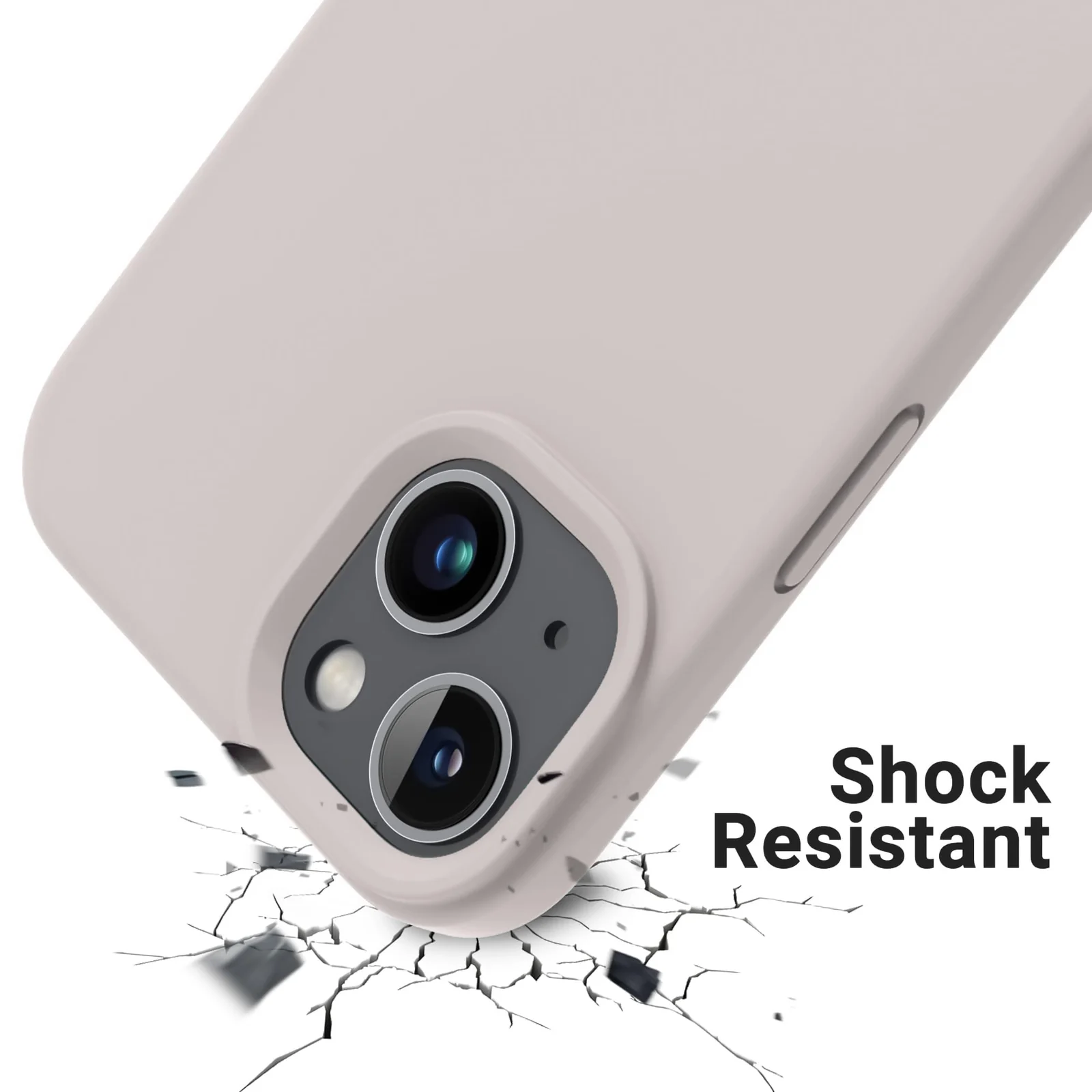 DL3 Mobilak Liquid Silicone Case for iPhone 14 (6.1 Inch), Shock-absorbing protection, Scratch-resistant surface, Soft microfiber lining - Off White
