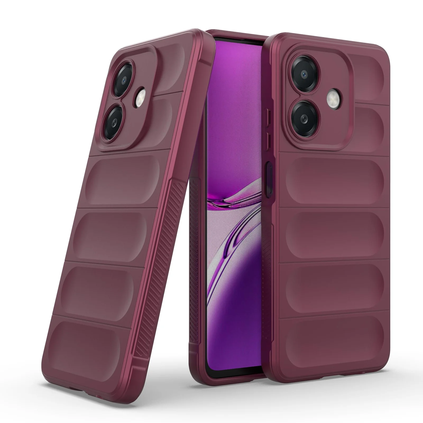 DL3 Mobilak Flexible Silicone and TPU Protective Case with Camera Protection for OPPO A3 / OPPO A3x / A40 - Wine Red