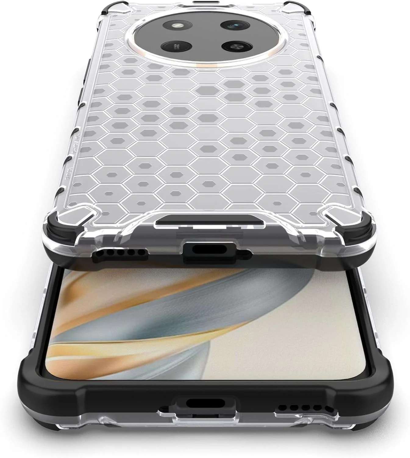 DL3 Mobilak Honeycomb Protective Case for Honor X9C, Shock-absorbing protection, Transparent design, Slim, lightweight profile - Clear