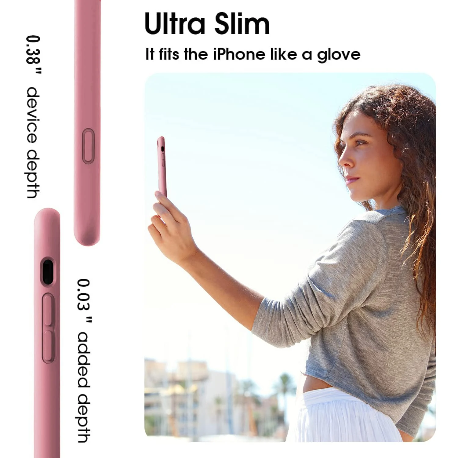 DL3 Mobilak Liquid Silicone Protective Case for iPhone 7 Plus / iPhone 8 Plus with Camera Protection and Microfiber Lining - Pink