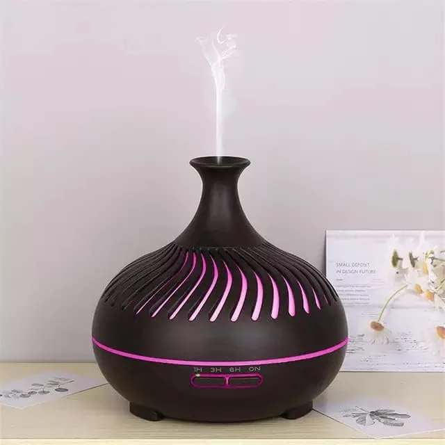 Mobigon Essential Oil Diffuser, Aromatherapy Diffuser 500ml with Remote Control, 4 Timer & Auto-Off Safety Switch, 7 Color LED Lights Mode, 10 Hours Quiet Humidifier for Bedroom - C.Dark Woody