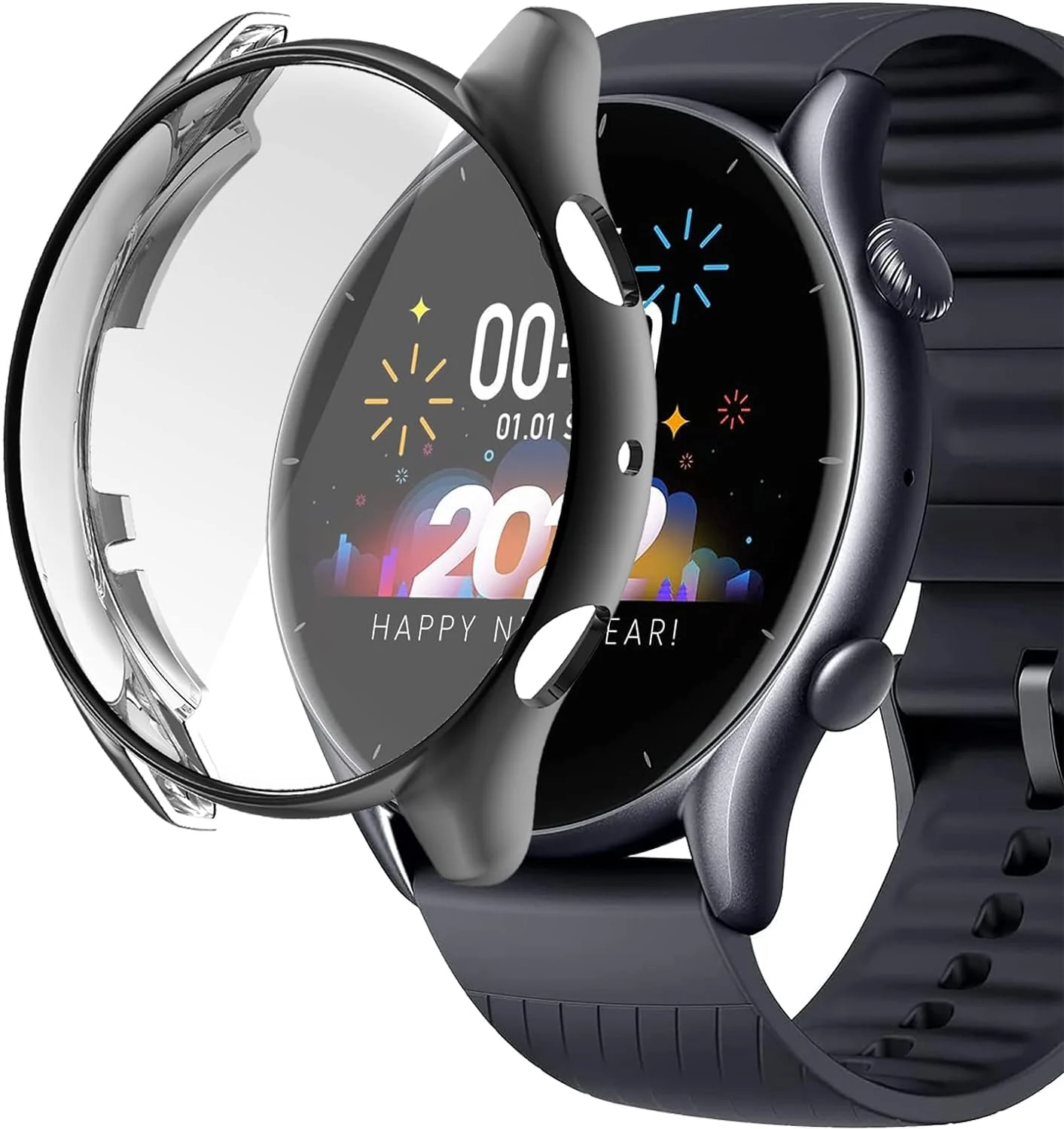 DL3 Mobilak Case Compatible with Amazfit GTR 3/3 pro Case All-Around Screen Protector Watch Soft TPU Shockproof Cover Slim Guard Thin Bumper Shell Protector
