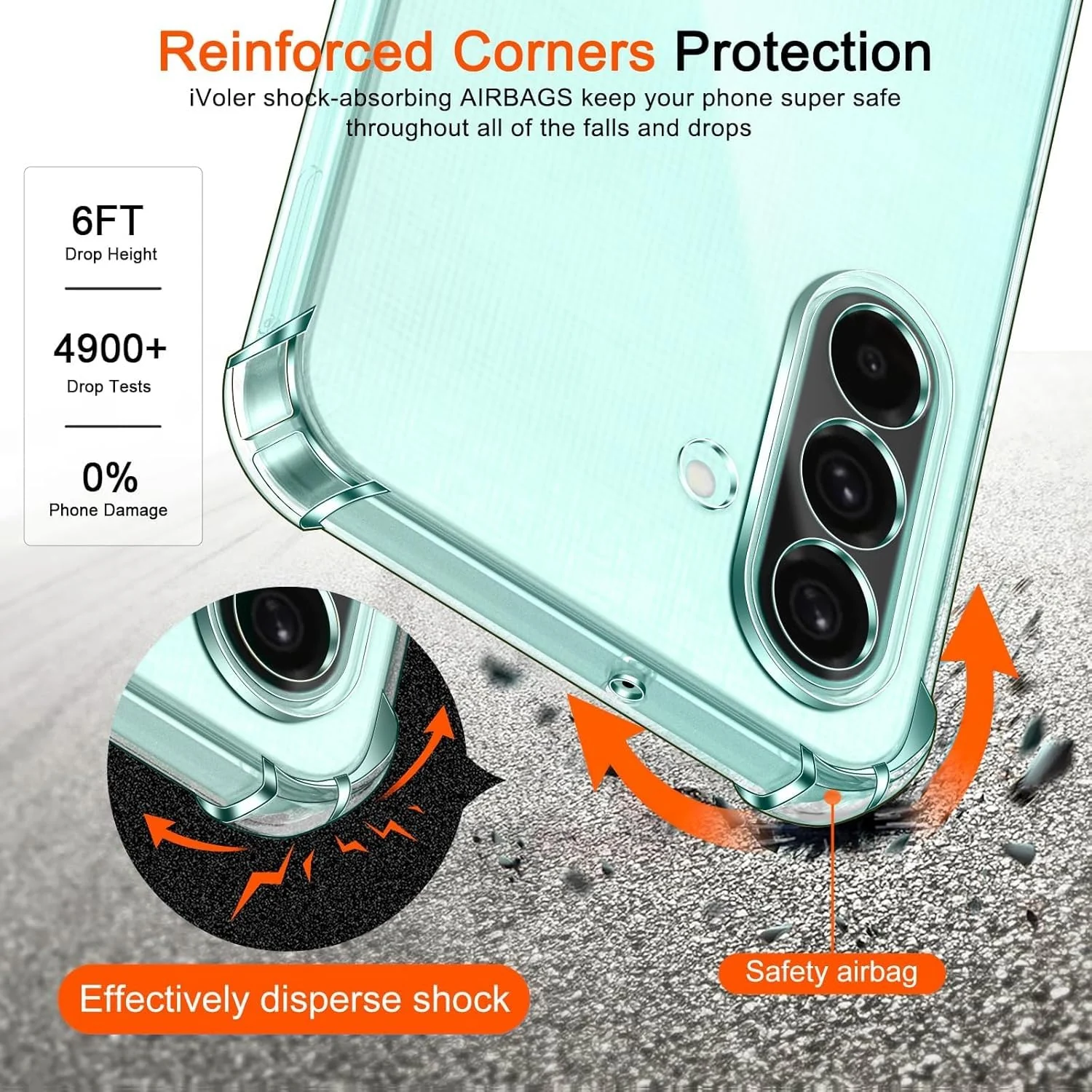 DL3 Mobilak Clear TPU Protective Case for Samsung Galaxy A26 5G with Camera Protection and Shockproof Design - Clear