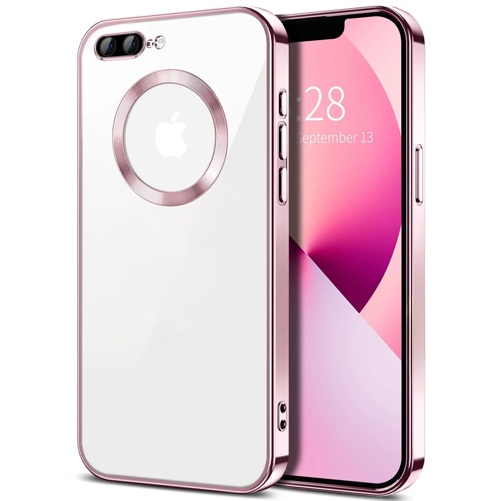 DL3 Mobilak Plated-Edge TPU Protective Case with Camera Protection for iPhone 7 Plus / iPhone 8 Plus - Pink