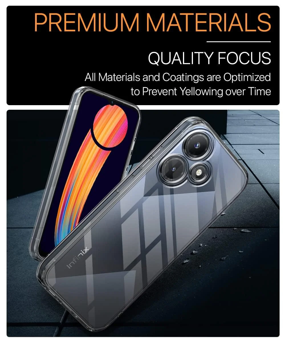 "DL3 Mobilak Case Compatible with Infinix Hot 30 Play X6835 NFC (6.82"") Case Crystal Soft TPU Gel Case Flexible Silicone Anti-Scratch Camera Protection TPU Cover - Clear"