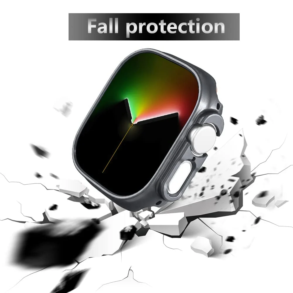 DL3 Mobilak Compatible For Apple Watch Ultra Case 49mm, Shockproof Ultra-Thin Hard PC Bumper Case All-Around Edge Protective Cover Frame[NO Screen Protector] for iWatch Accessories - Grey