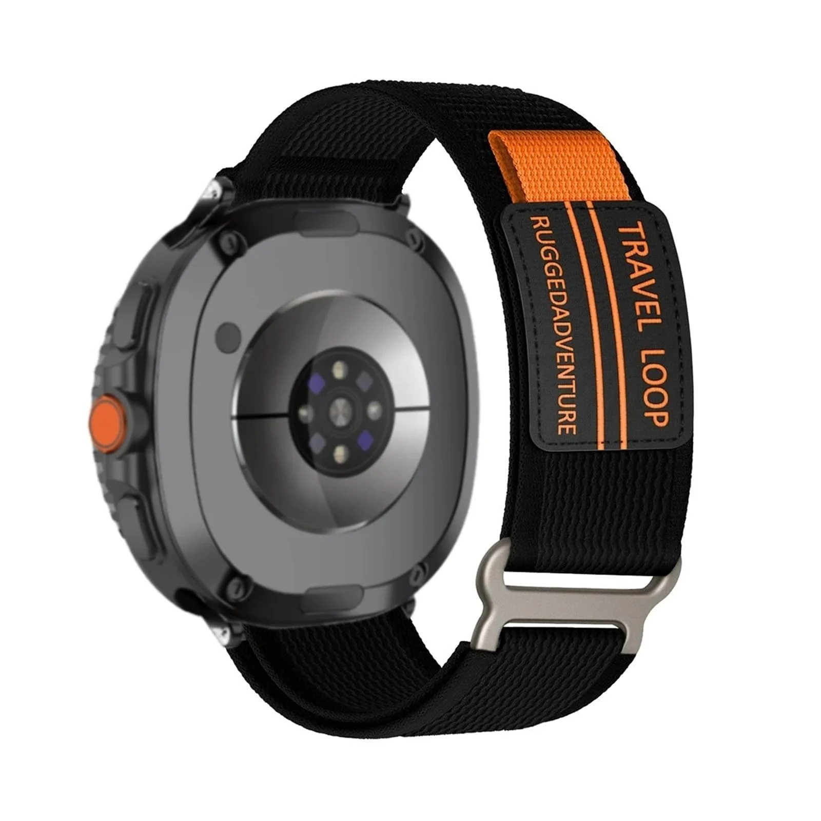 DL3 Mobilak For Samsung Galaxy Watch ultra Strap 47mm, One Click Trail Loop Strap for Men Women, Soft Nylon Sport Loop Elastic Replacement Wristband for Galaxy Watch 7 Ultra - Travel-black