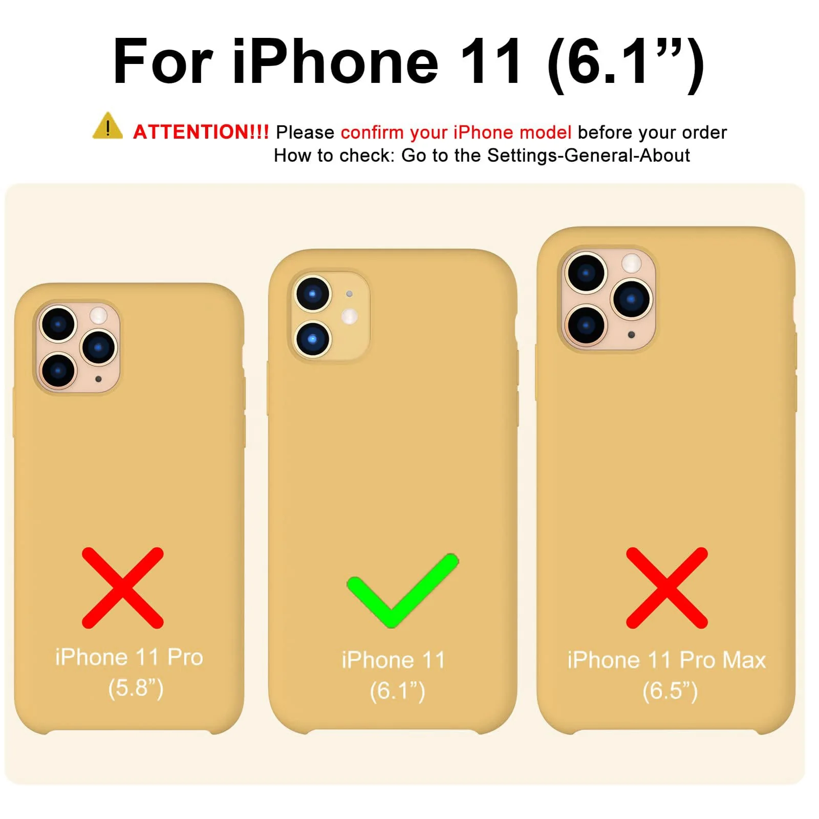 DL3 Mobilak Liquid Silicone Protective Case for iPhone 11 (6.1 Inch) with Camera Protection and Microfiber Lining - Honey Yellow