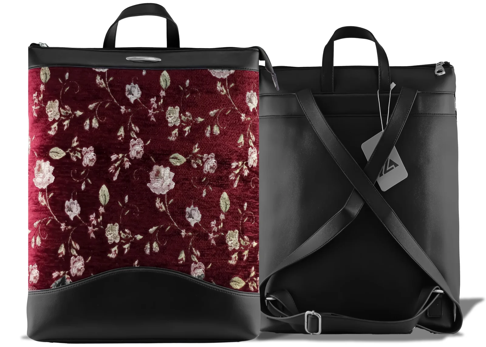 Mobigon Large Women’s Vintage Floral Tapestry Backpack Bag with Leather Accents, Laptop Compartment & Adjustable Shoulder Straps for Work & Everyday Style