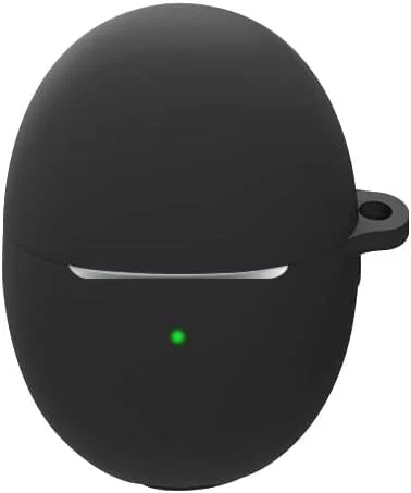 DL3 Mobilak Silicone Case Compatible with Huawei Freebuds 5 Earbuds, Soft Silicone Protective Case Cover, Shockproof Sleeve with Carabiner - Black