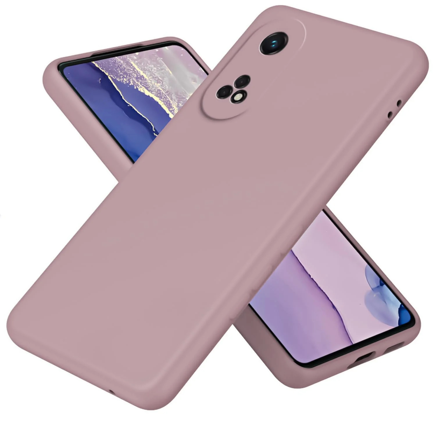 DL3 Mobilak Silicone Protective Case for OPPO Reno 8T 4G (Not 5G), Shock-absorbing protection, Scratch-resistant surface, Soft microfiber lining - Cashmere