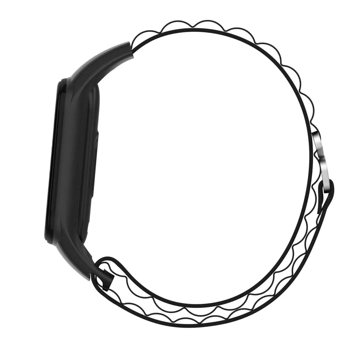 DL3 MOBILAK Alpine Loop Band for Xiaomi Mi Band 7/Mi Band 6/Mi Band 5/Mi Band 4/Mi Band 3,Women Men Nylon Sport Solo Loop Rugged Wristband with G‑Hook - Black