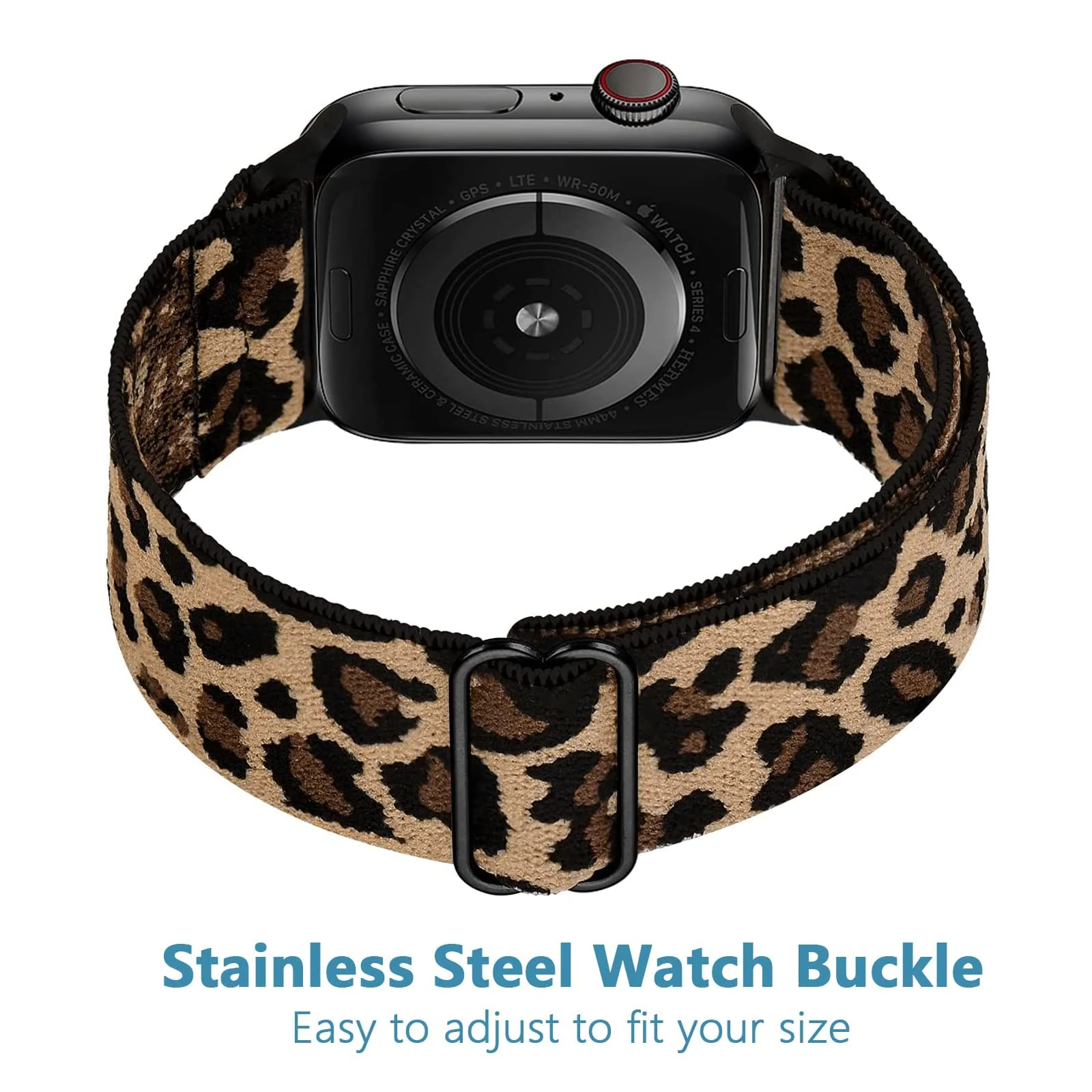 DL3 MOBILAK Nylon Solo Loop Stretchy Straps For Apple Watch Band 49mm 45mm 44mm 42mm 41mm 40mm 38mm, Elastic Wristbands for Series 8 Ultra 7 6 5 4 3 2 1 Se (Leopard, 42MM/44MM/45MM/49MM)