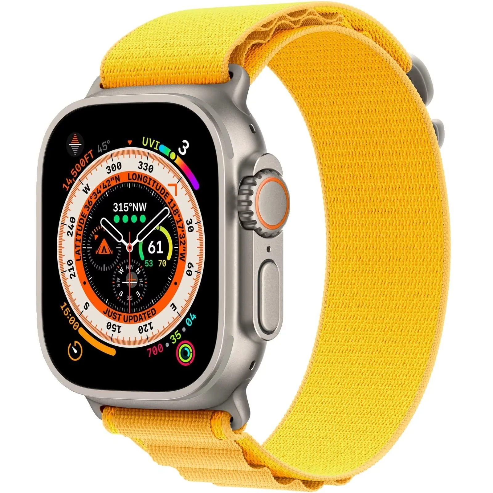 DL3 Mobilak Alpine Loop Nylon Strap Compatible with Apple Watch Band 38mm 40mm 41mm Men Women, Rugged Alpine Loop Nylon Sport Bands with Titanium C-Hook Stap for iWatch Series SE2 SE 9 8 7 6 5 4 3 2 1 - Yellow