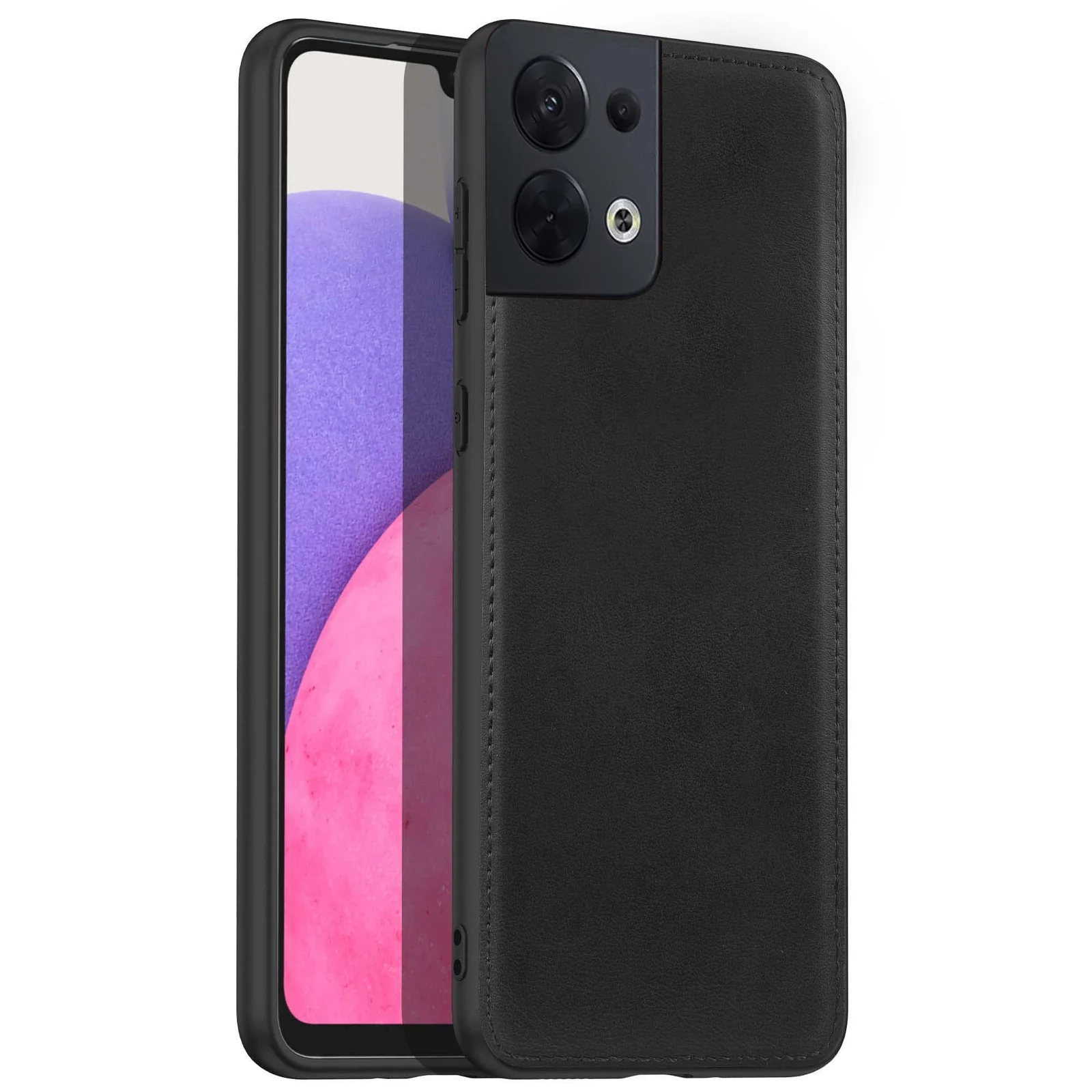 Dl3 Mobilak Case for Oppo Reno 8 5G Leather Case,Anti-Drop, Anti-Shock, Non-Slip Texture,Simple Cell Phong Cover f (Gray)