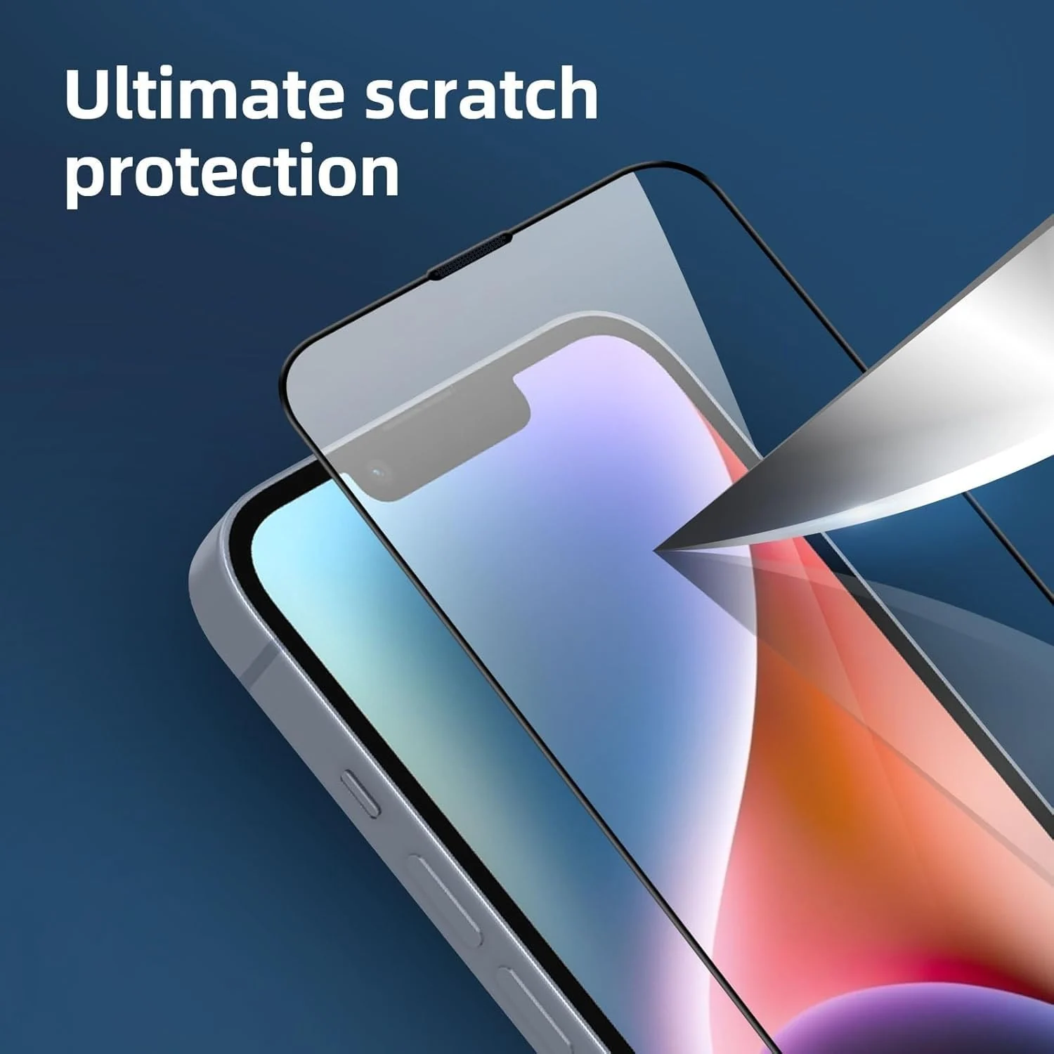 DL3 Mobilak 5D Full Glass Screen Protector For iPhone 14 pro max/iPhone 15 plus 5D. Black Frame - Clear
