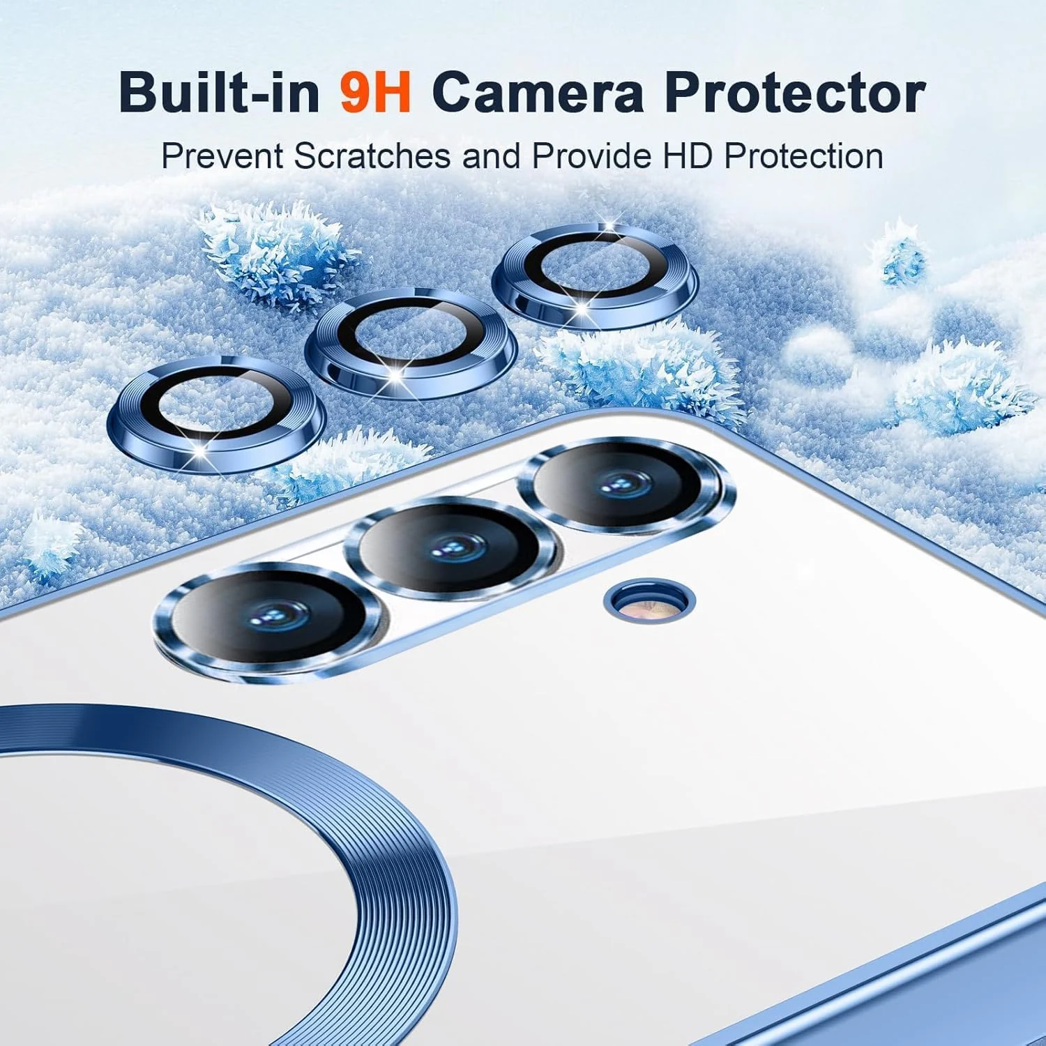 DL3 Mobilak Clear MagSafe-Compatible TPU Case and Camera Lens Protector for Samsung Galaxy A17, Samsung Galaxy A26 5G - Sierra Blue