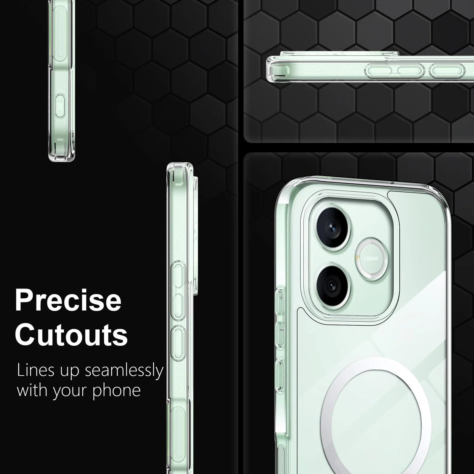 MOBIGON Slim Magnetic MagSafe-Compatible Phone Case for HONOR 600 Lite, Clear