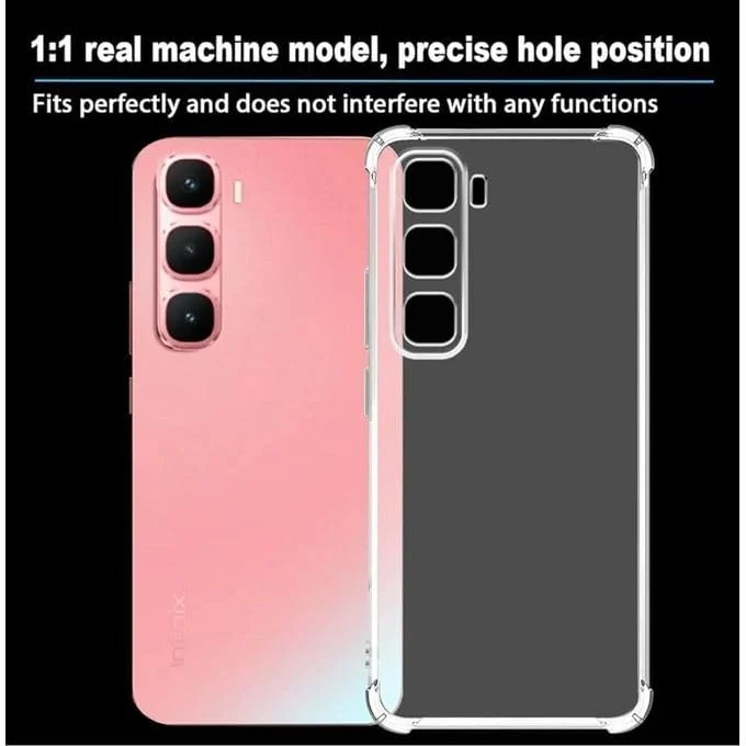 DL3 Mobilak Clear TPU Protective Case for Infinix Hot 60i with Camera Protection and Shockproof Design - Clear