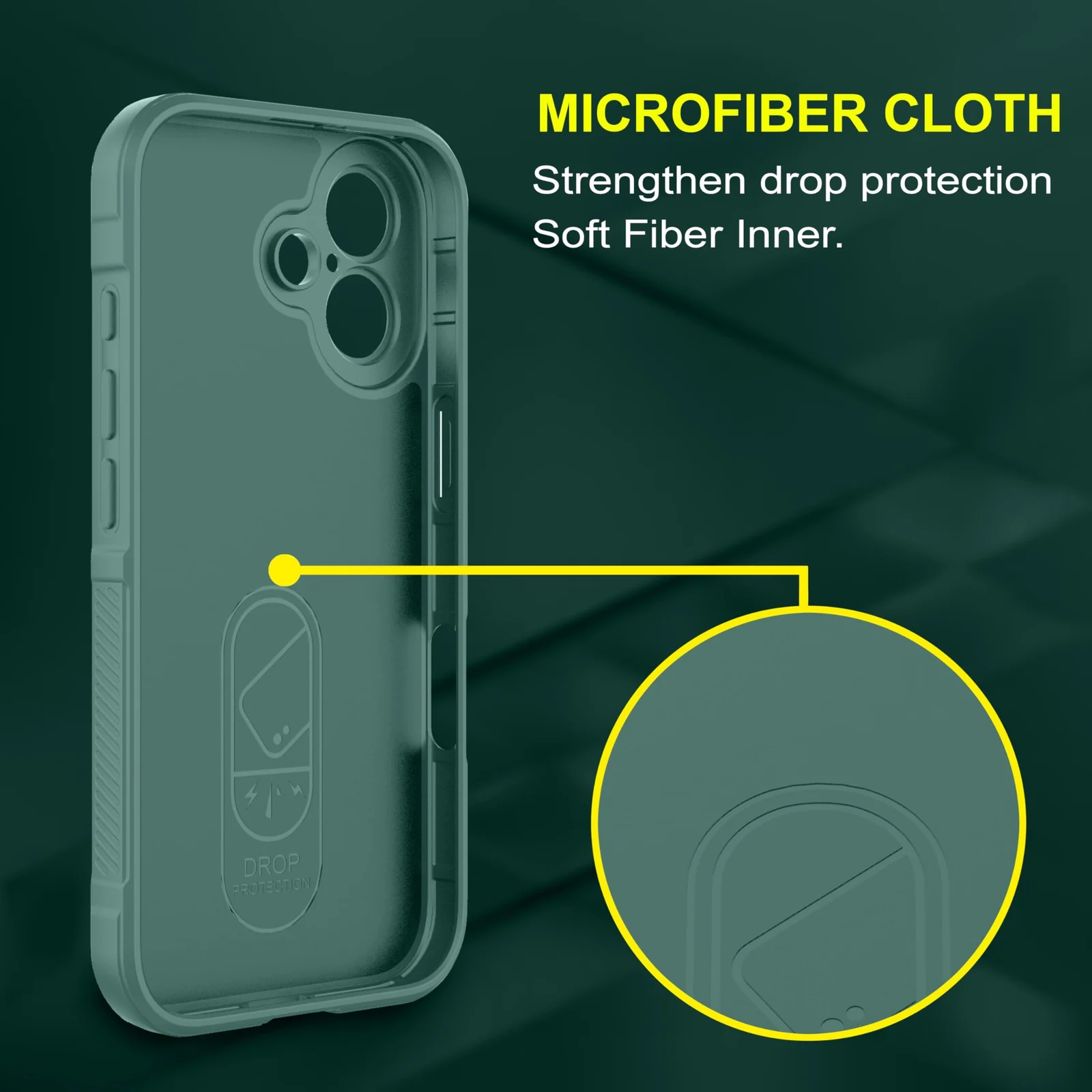 DL3 Mobilak Soft Silicone Protective Case for iPhone 16 Plus with Camera Protection and Shockproof Design - Green