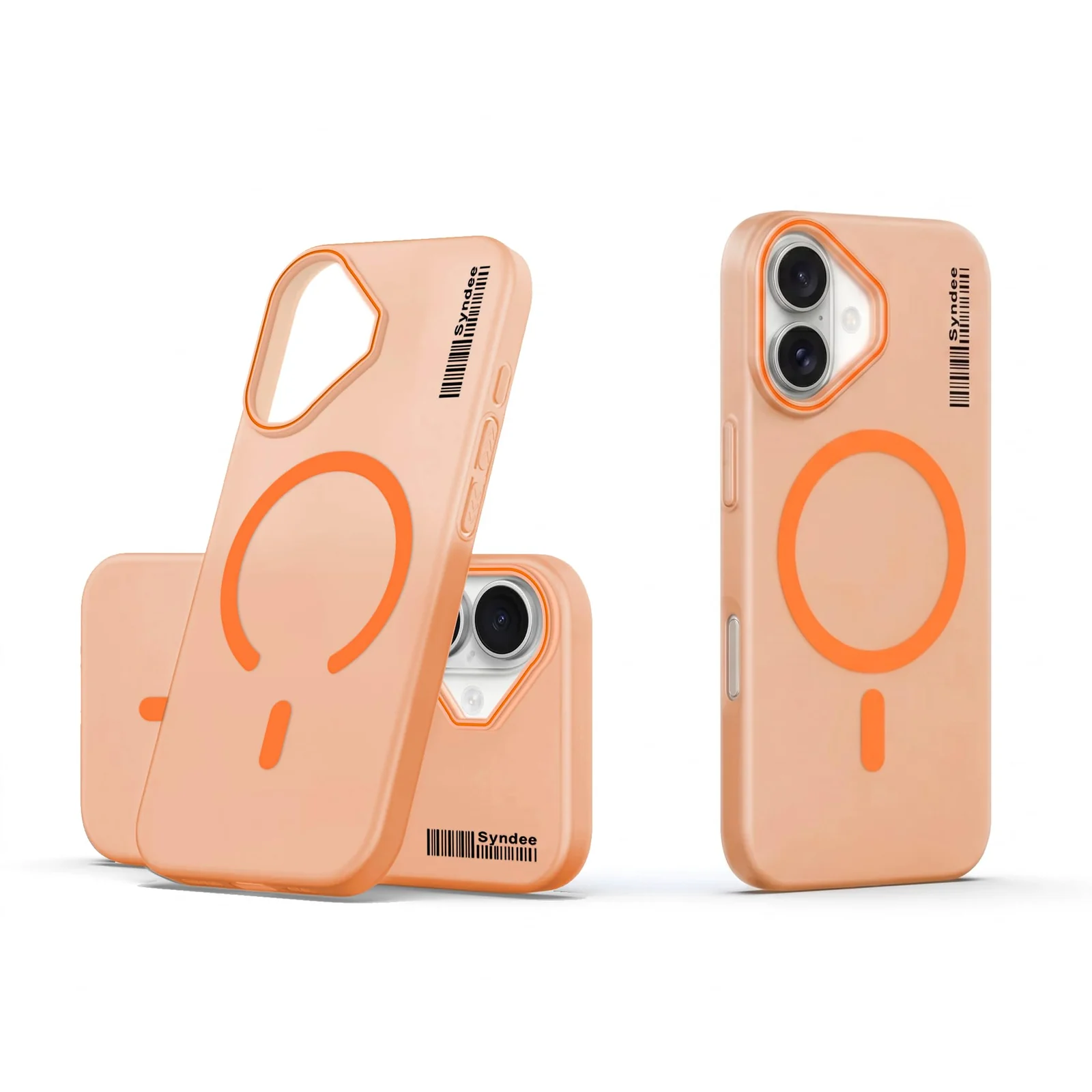 DL3 Mobilak Matte MagSafe-Compatible Magnetic Case for iPhone 17 with Camera Protection and Ring Holder - Orange