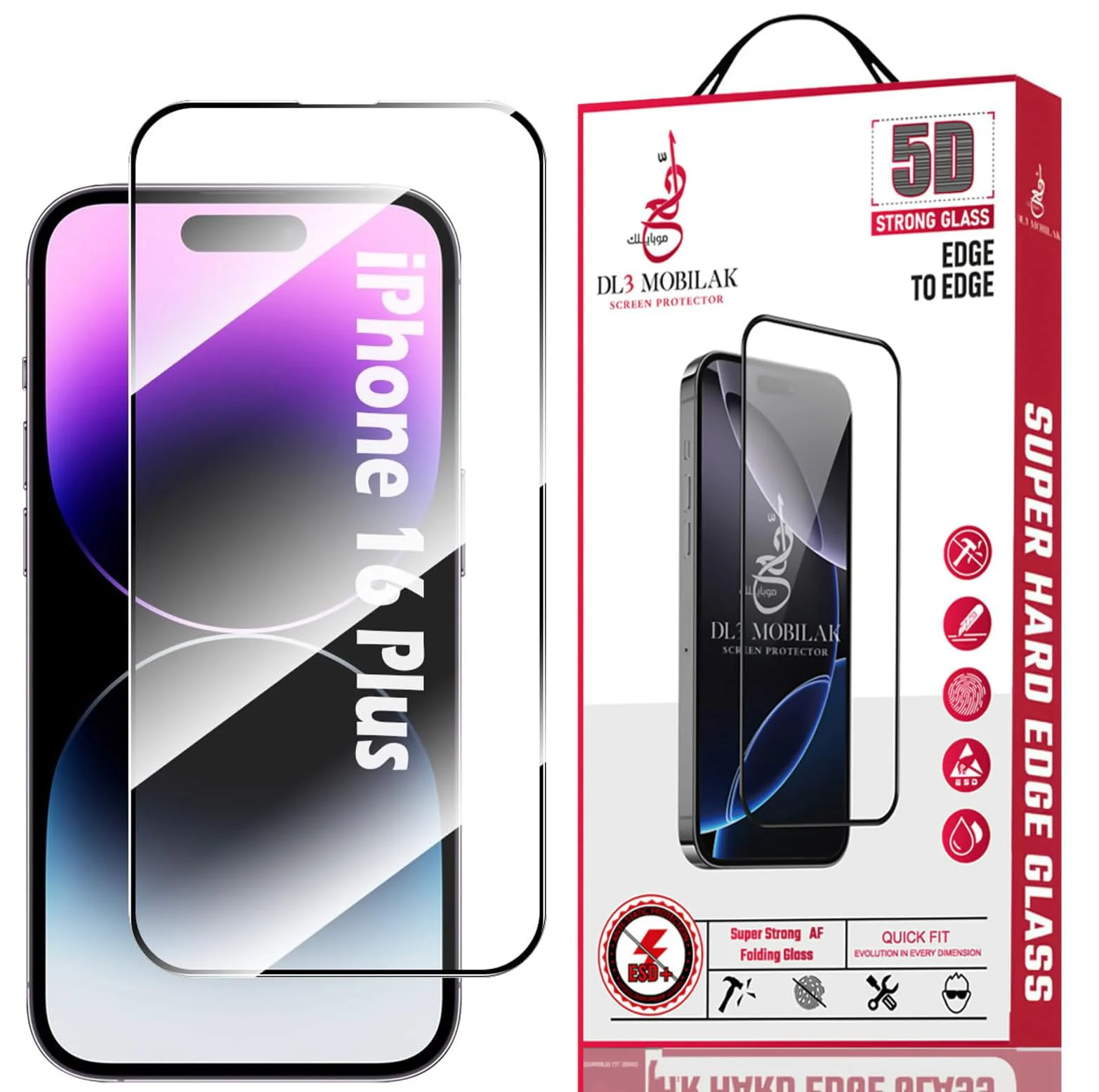 DL3 Mobilak for iPhone 16 Plus 6.7-Inch Tempered Glass Screen Protector, 9H Hardness Anti-Scratch Tempered Glass flim, Case Friendly, Anti-Scratch For iPhone 16 Plus - Clear