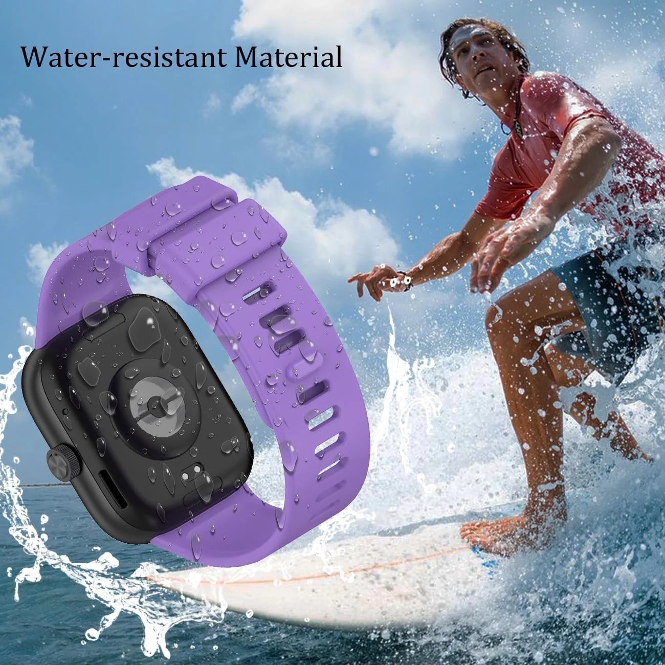DL3 Mobilak Bracelet Compatible with Xiaomi Redmi Watch 6/5/4 / Xiaomi Smart Band 10 Pro/9 Pro/8 Pro, Soft TPU Replacement Strap Sports, Strap for Men and Women - Purple