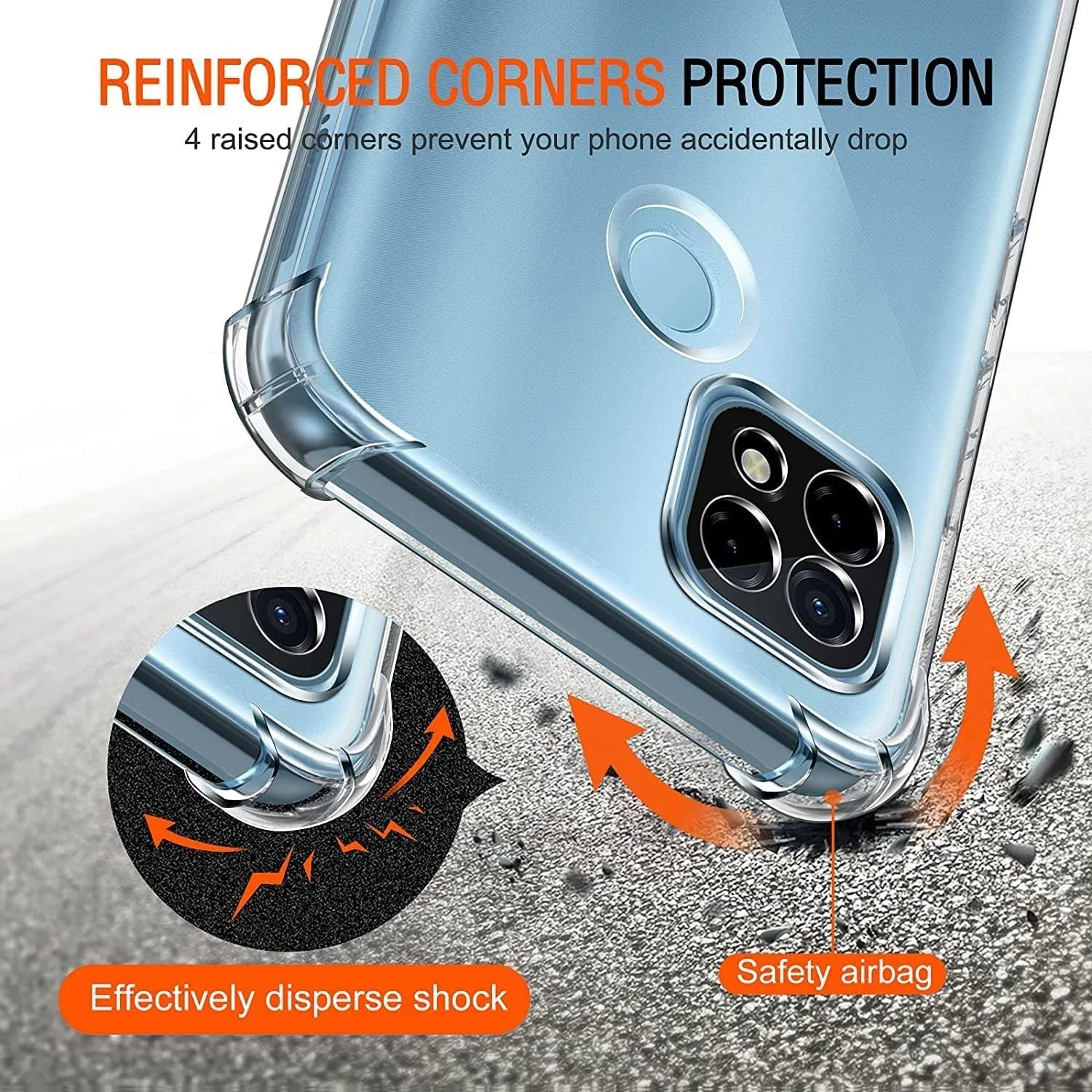 DL3 Mobilak Clear TPU Protective Case for realme C21Y / realme C25Y with Camera Protection and Shockproof Design - Clear
