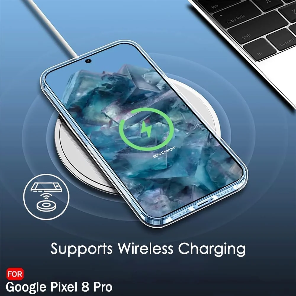 DL3 Mobilak Case Compatible with Google Pixel 8 PRO Case Crystal Soft TPU Gel Case Flexible Silicone Anti-Scratch Camera Protection TPU Cover - Clear