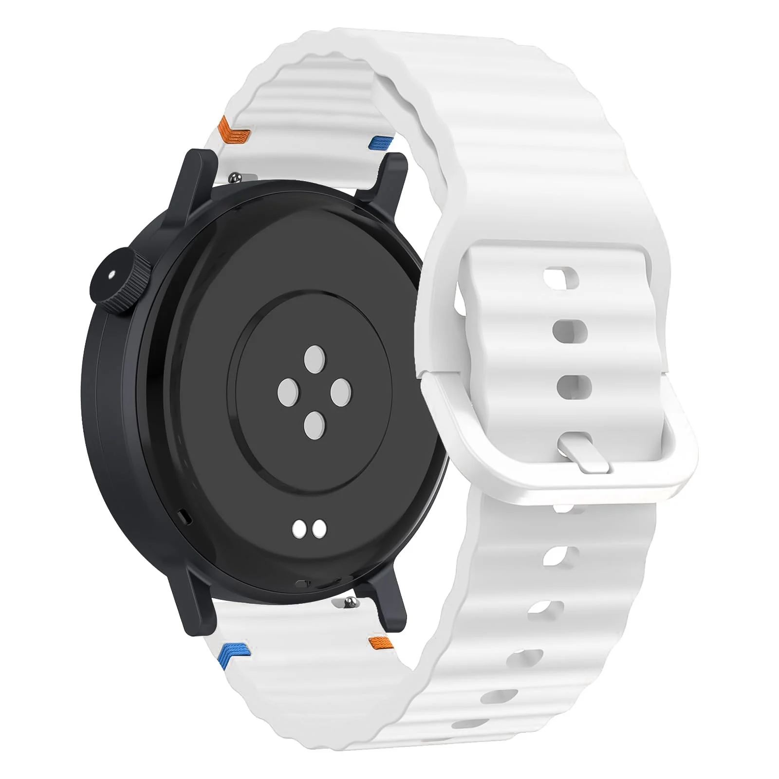 DL3 Mobilak 18m Strap for Huawei Watch GT 6 41mm/GT 5 Pro 42 mm/GT5 41mm/GT4 41 mm/Huawei Watch 5 42mm, 18 mm Silicone Sport Armband Replacement Bracelet for Venu 2S/3S/Vivomove 3S/4S - White