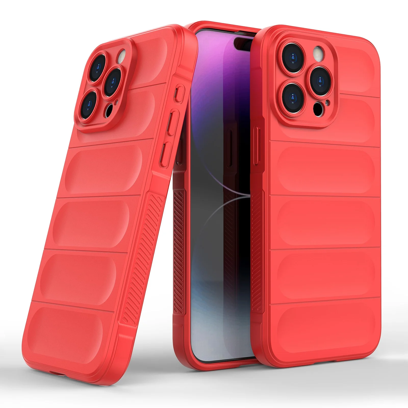 DL3 Mobilak Soft Silicone Protective Case for Apple iPhone 13 Pro with Camera Protection and Shockproof Design - Red