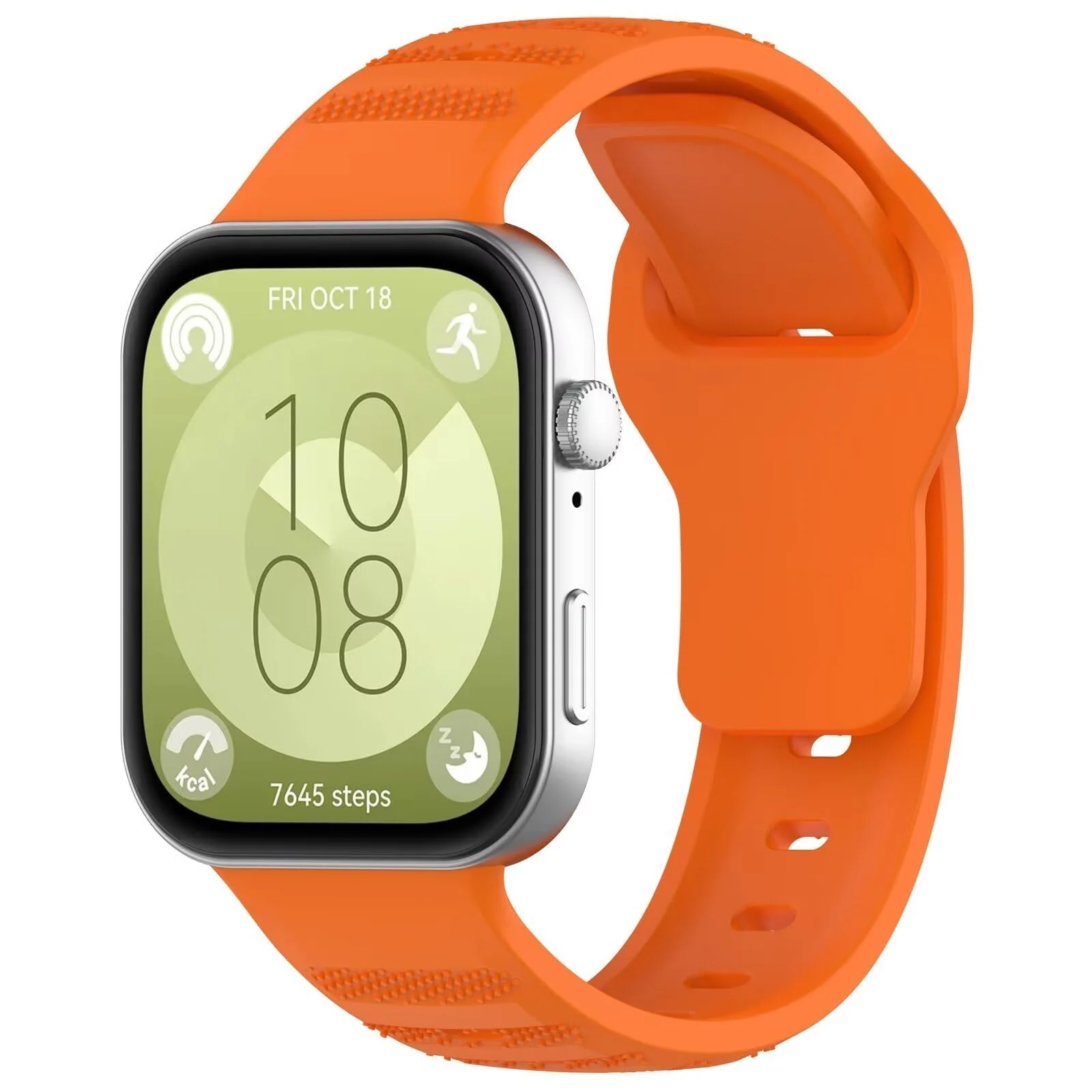 DL3 Mobilak Compatible with Huawei Watch Fit 3 / Fit 4 / Fit 4 Pro Breathable Silicone Sport Wristband, Soft Textured Design, Sweat-Resistant Quick Release Adjustable Watch Strap - Orange